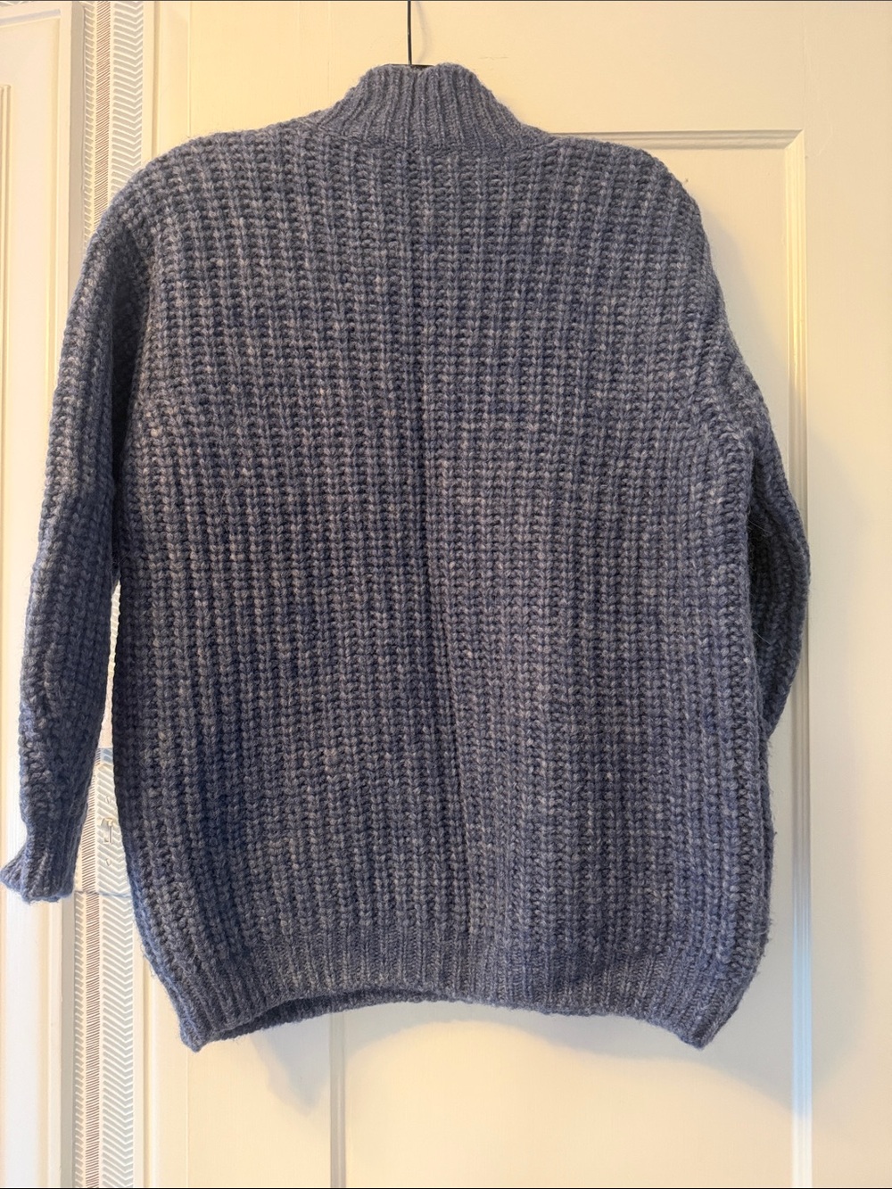 Sezane Button-Shoulder Knit Sweater - Blue - Picture 4 of 6